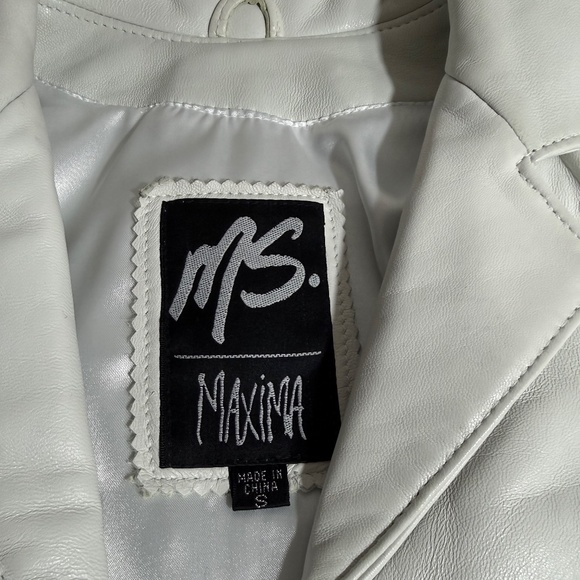 MS Maxima 3 Button White Leather Size S - Picture 7 of 9